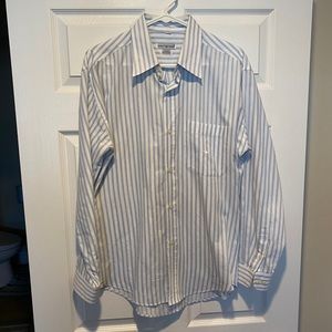 Emporio Armani Men’s Blue/White Striped Button Down Shirt Size L